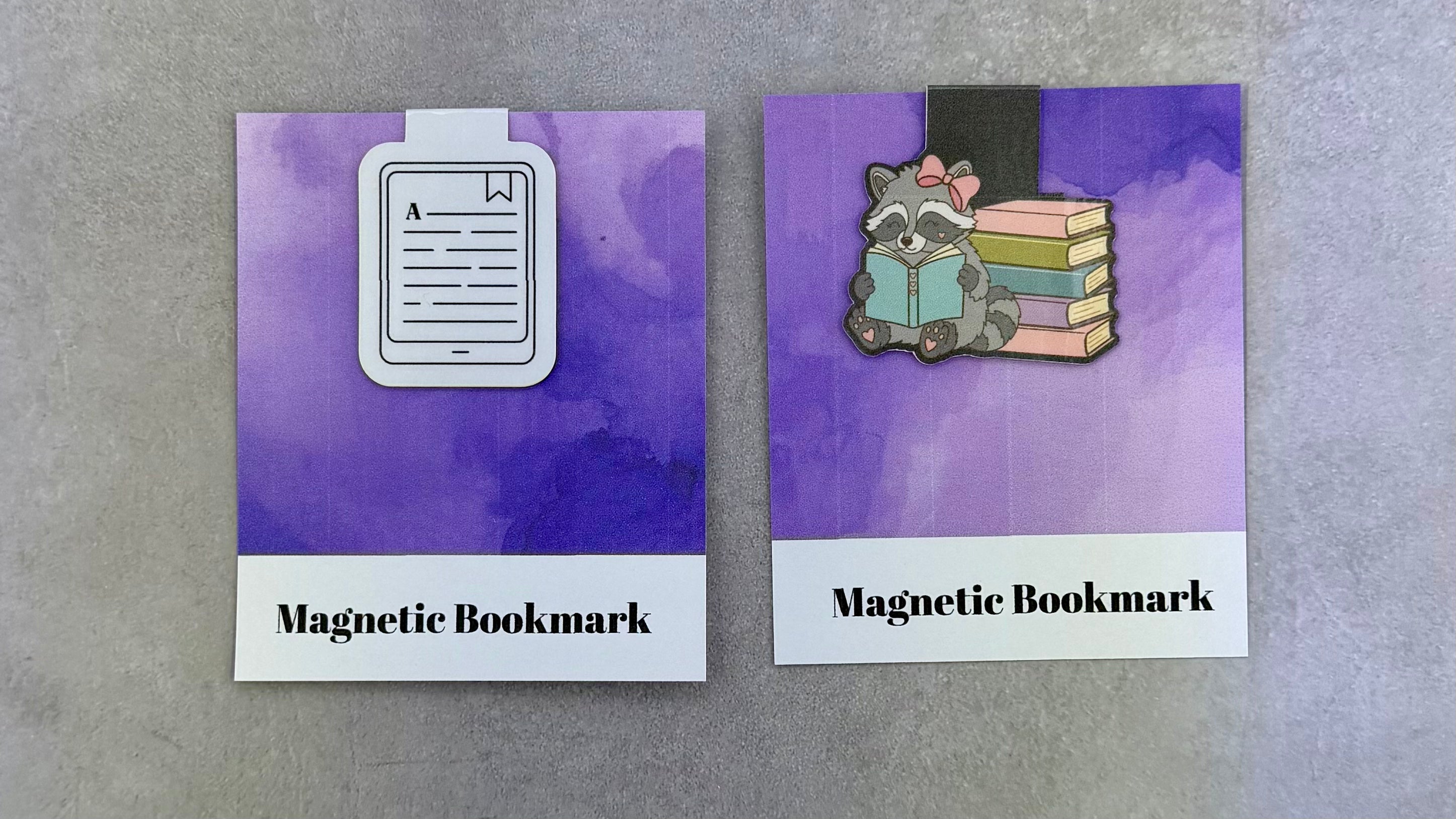 Cute Magnetic Bookmark Set – Raccoon & E-Reader Bookmarks for Book Lovers
