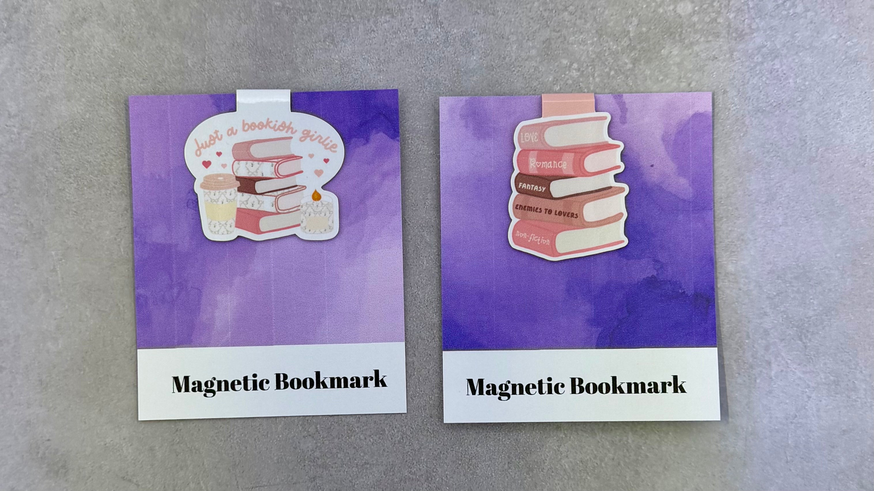 Bookish Girl Magnetic Bookmark Set - Pink Books & Cozy Reader Designs