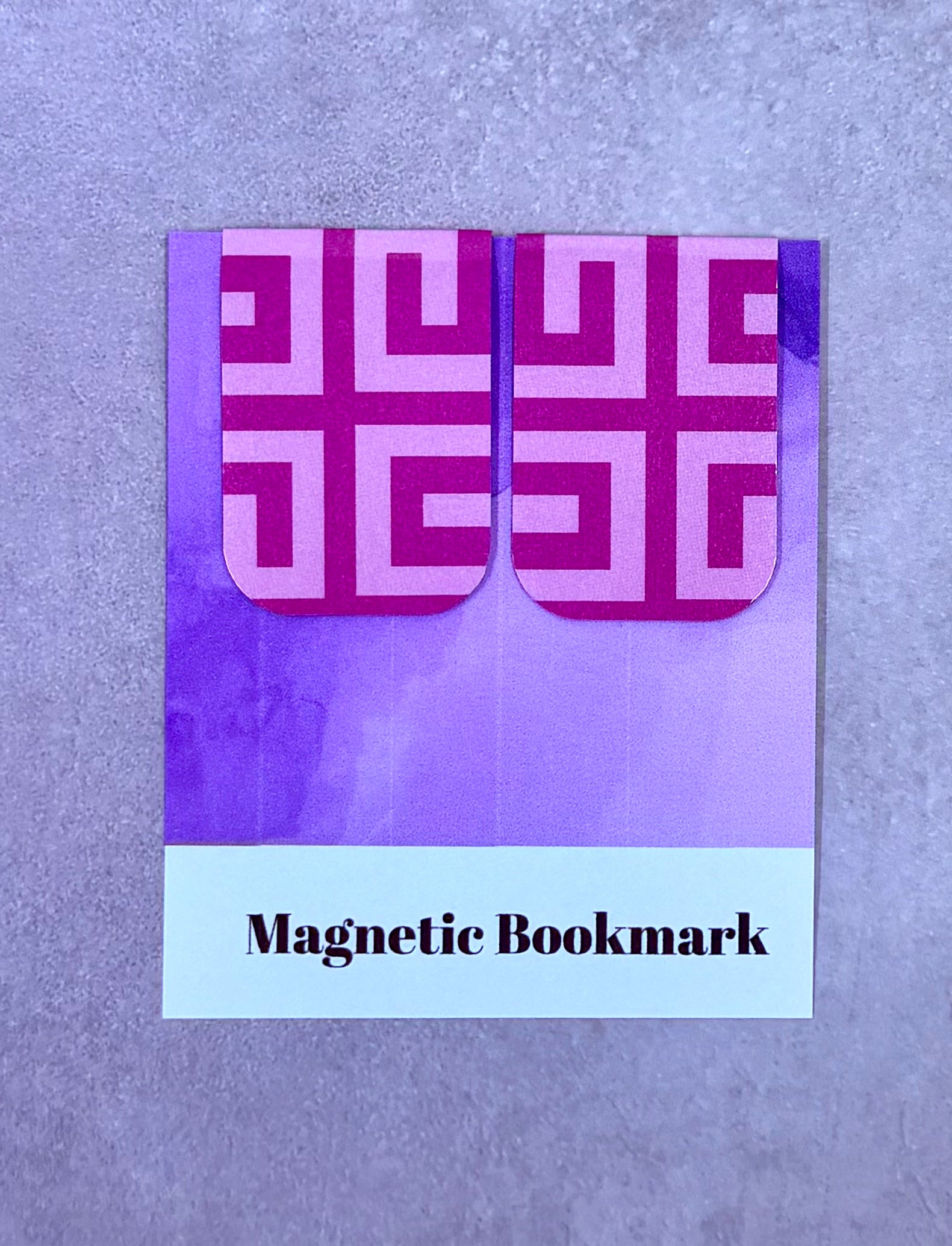 Pink Geometric Magnetic Bookmarks | Set of 2 | Cute Book Lover & Planner Gift