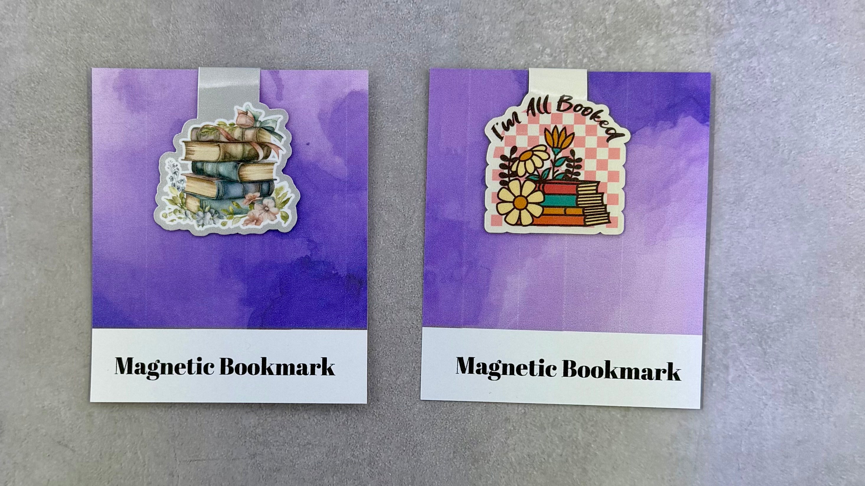 I'm All Booked Magnetic Bookmark Set – 2 Floral Bookmarks for Readers
