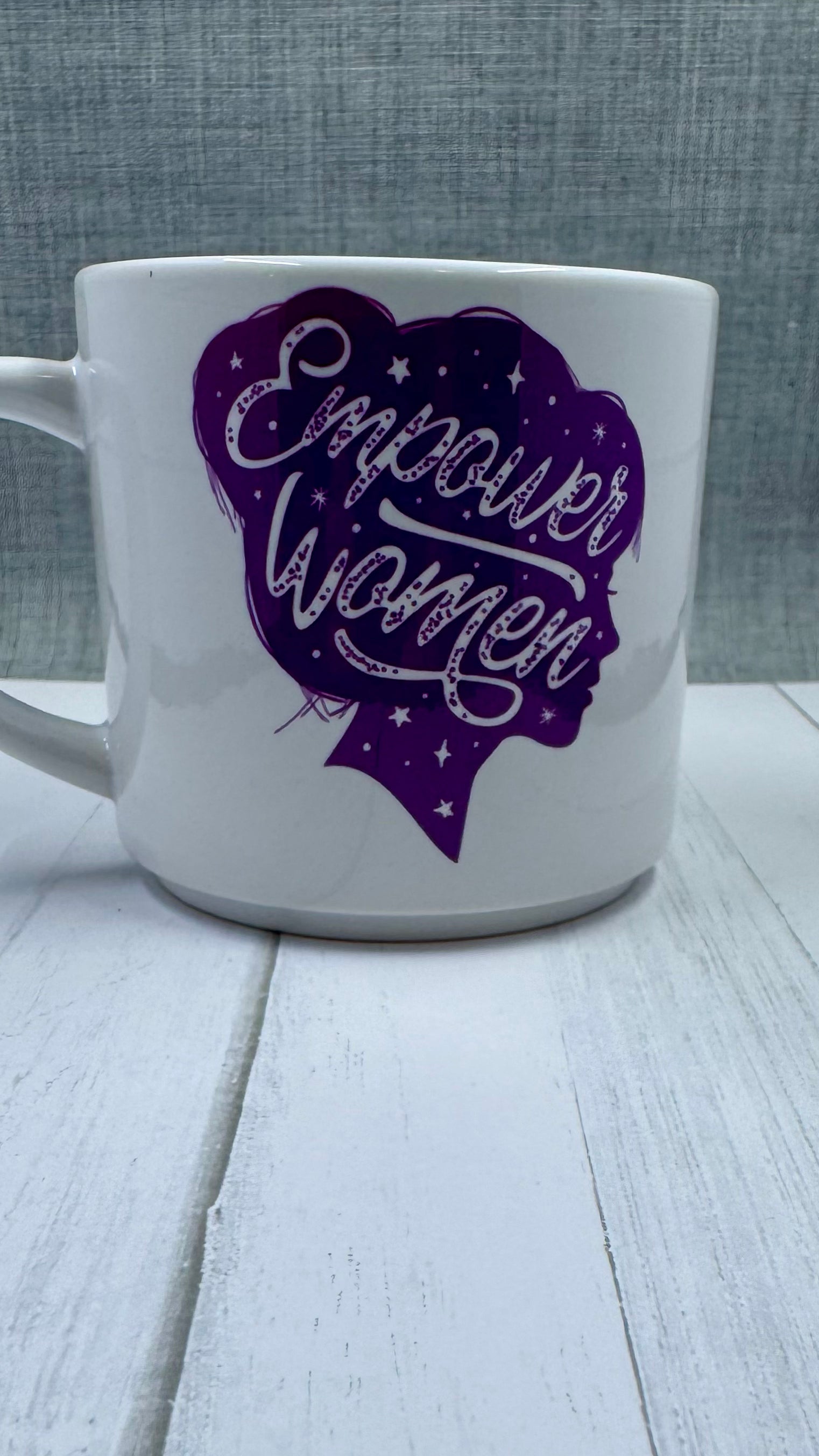 Experience the power of women with our Empower Women Mug. Made with long-lasting ceramic and infused with empowering words in long-lasting infusible ink, this mug is a daily reminder of the strength and resilience of women. Join the movement and start your day with a cup of empowerment.The infusible ink used in the design process ensures long-lasting and vibrant colors, making this mug a perfect addition to any collection. Create a unique and stylish statement with this expertly crafted mug.