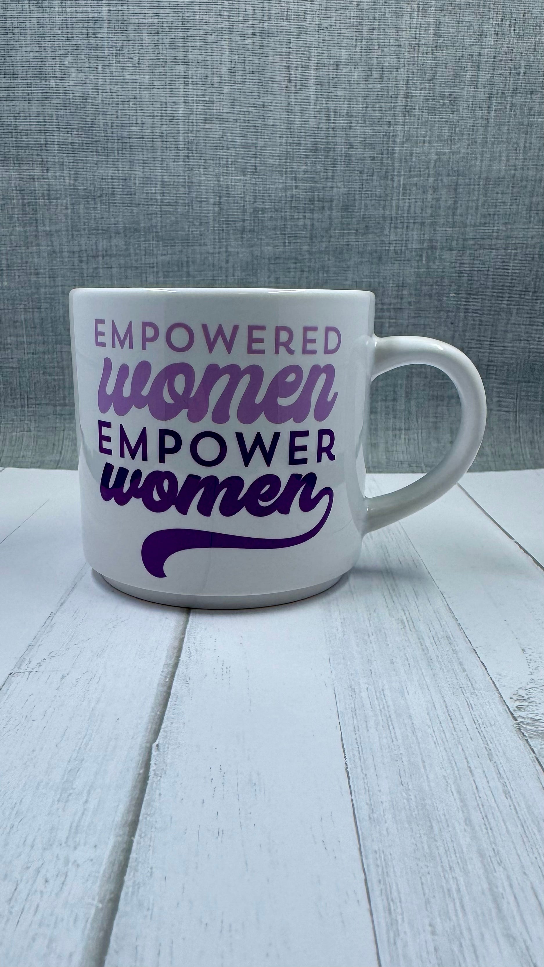 Experience a sense of empowerment every morning with our Empowered Women Empower Women Mug. Made from 100% ceramic, this mug delivers a durable and high-quality design. With our unique infusible ink feature, this mug is not only empowering, but also functional. Join the movement and support women with every sip. Create a unique and stylish statement with this expertly crafted mug.