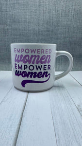 Experience a sense of empowerment every morning with our Empowered Women Empower Women Mug. Made from 100% ceramic, this mug delivers a durable and high-quality design. With our unique infusible ink feature, this mug is not only empowering, but also functional. Join the movement and support women with every sip. Create a unique and stylish statement with this expertly crafted mug.