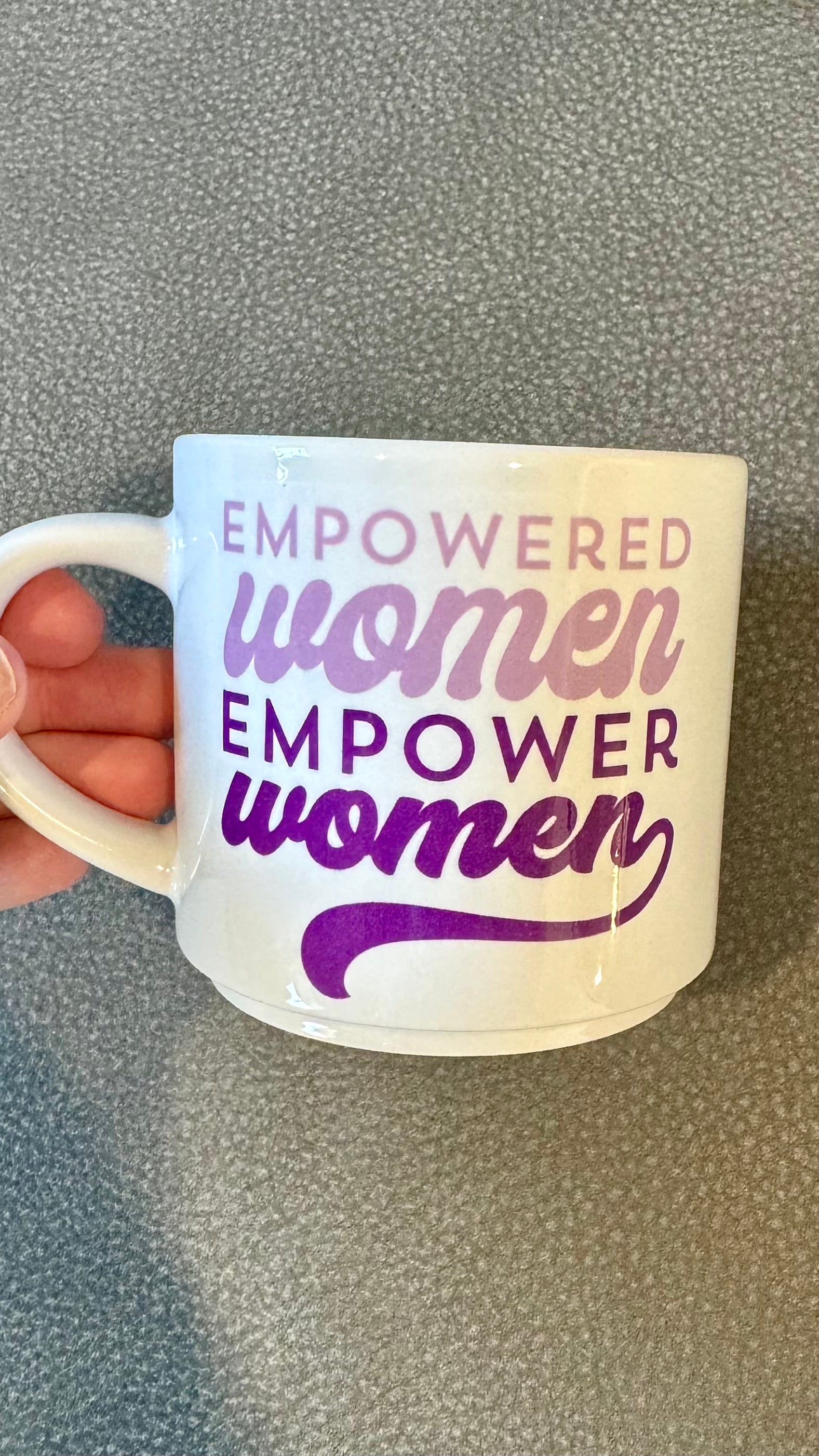 Experience a sense of empowerment every morning with our Empowered Women Empower Women Mug. Made from 100% ceramic, this mug delivers a durable and high-quality design. With our unique infusible ink feature, this mug is not only empowering, but also functional. Join the movement and support women with every sip. Create a unique and stylish statement with this expertly crafted mug.