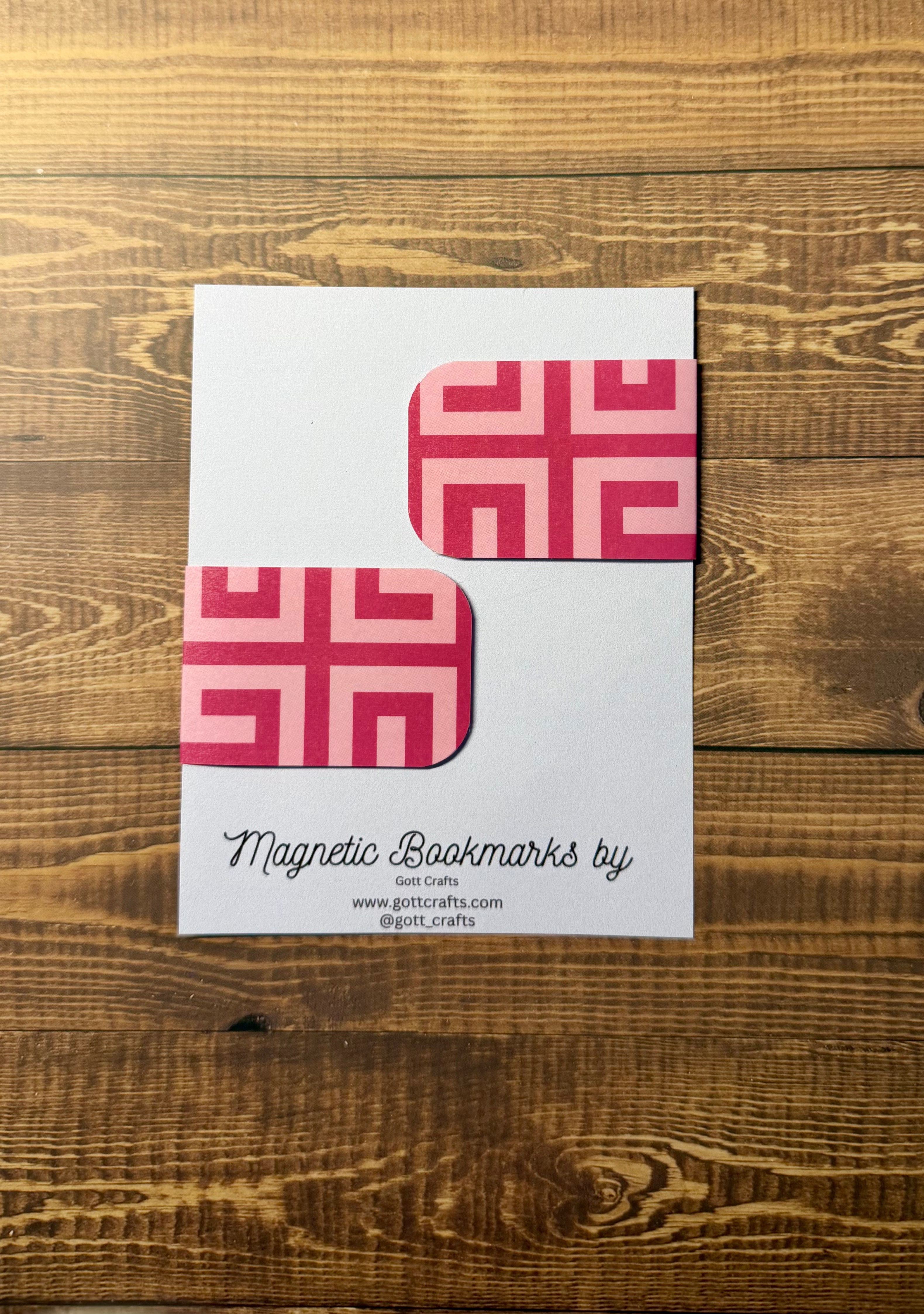 Pink Geometric Magnetic Bookmarks | Set of 2 | Cute Book Lover & Planner Gift