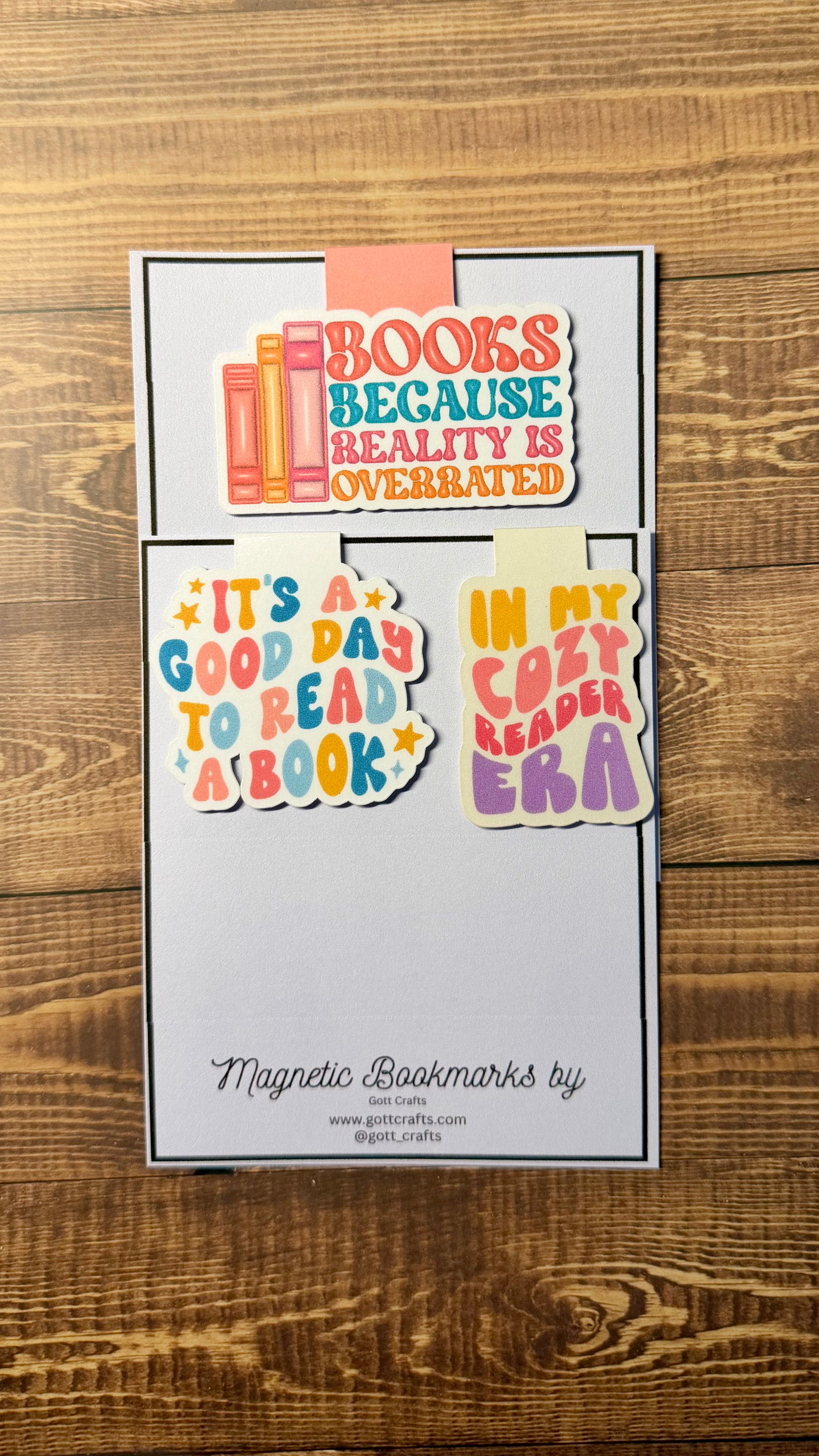 Whimsical Magnetic Bookmark Set – 3 Colorful Bookmarks for Readers