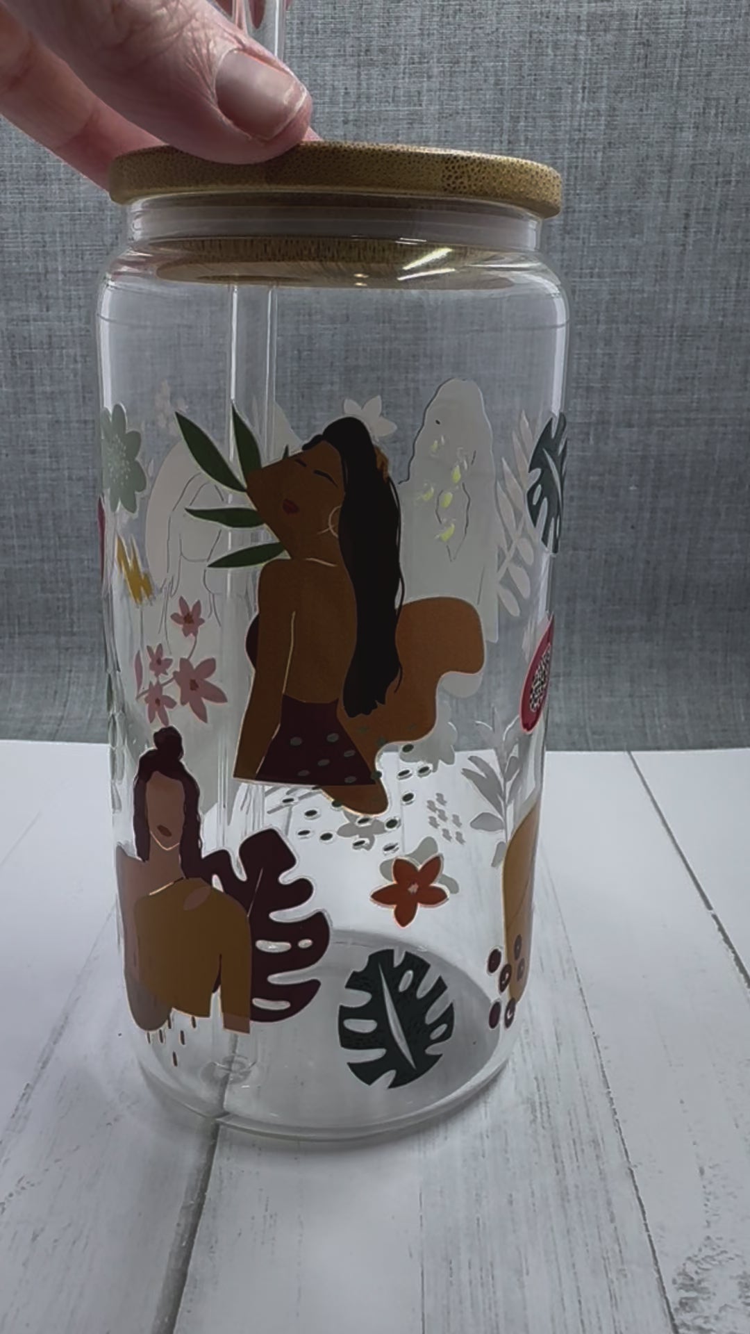 Black Girl Glass Tumbler