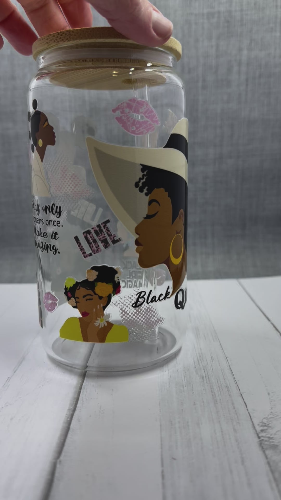 Black Queen Glass Tumbler