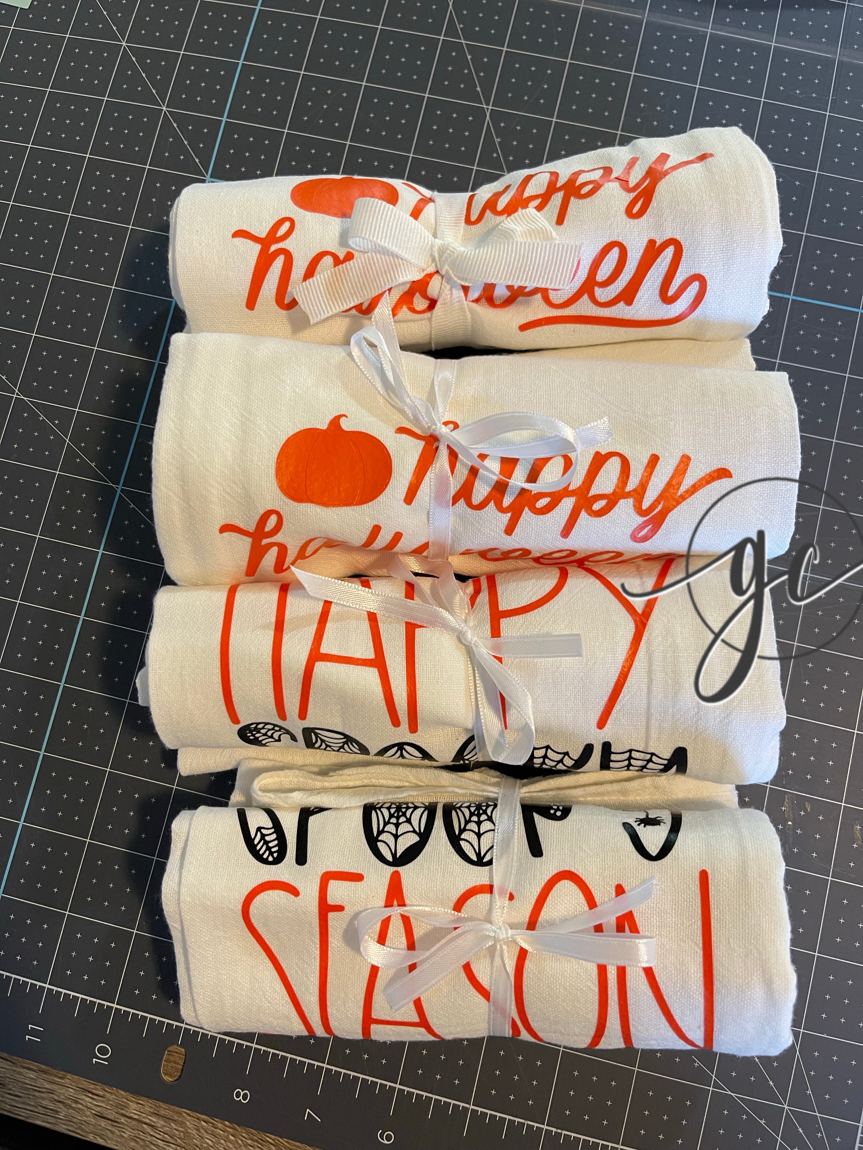 Happy Halloween dish towel