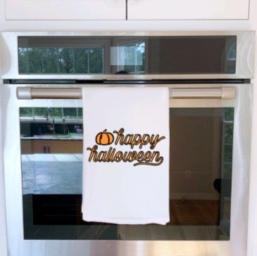 Happy Halloween dish towel