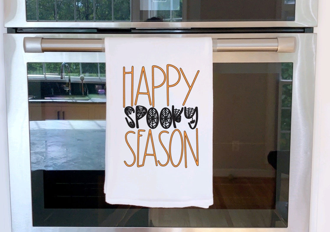 Happy Spooky Season dish towel