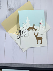 Deer with Red Cardinal Card