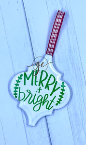 Merry + Bright Holiday Ornament